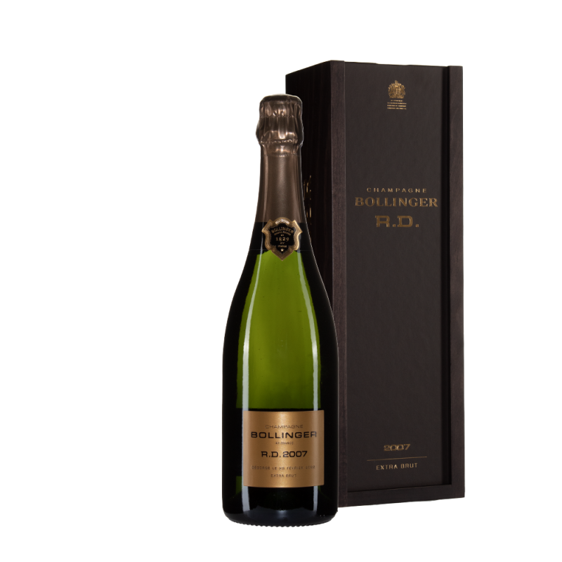 Bottiglia di Bollinger R.D. anno 2007 Sboccatura 2022 in cassa legno Bottiglia di Bollinger R.D. anno 2007 Sboccatura 2022 in cassa legno
