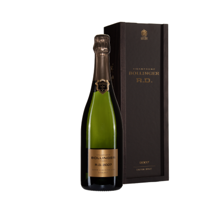Bottiglia di Bollinger R.D. anno 2007 Sboccatura 2022 in cassa legno