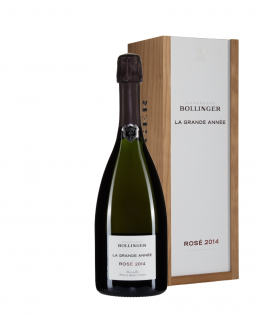 Bottiglia Bollinger La Grande Année Rosé anno 2014 in cassa legno