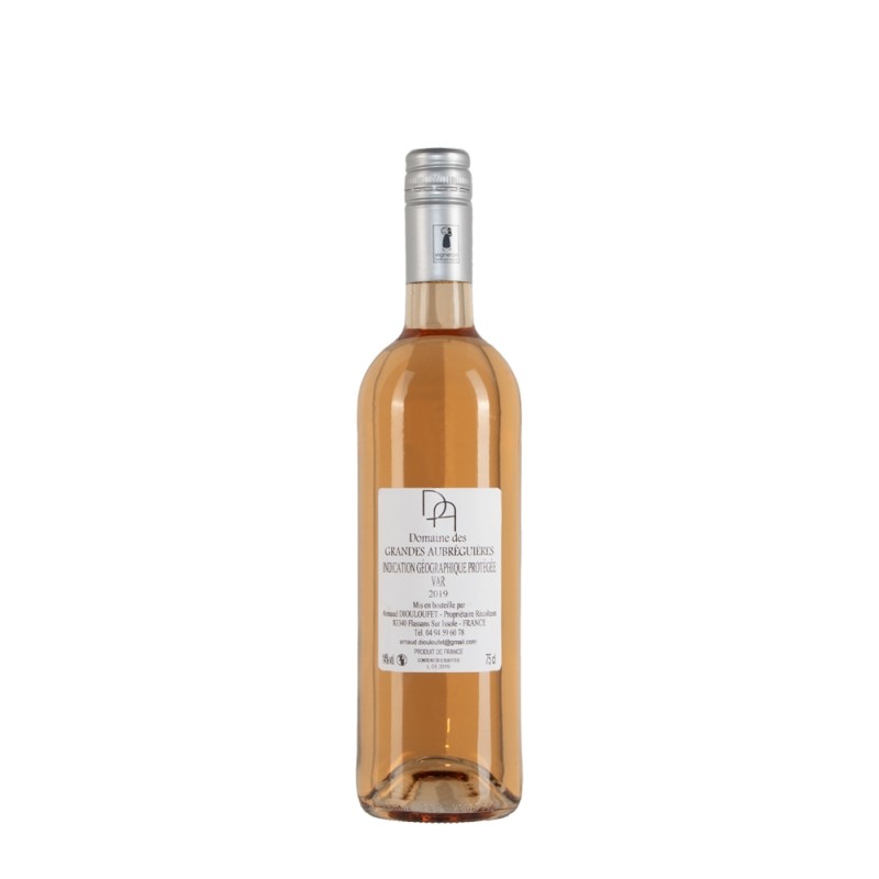 Bottiglia Domaine des Grandes Aubréguiéres Vins de Pays du Var anno 2019 Bottiglia Domaine des Grandes Aubréguiéres Vins de Pays du Var anno 2019
