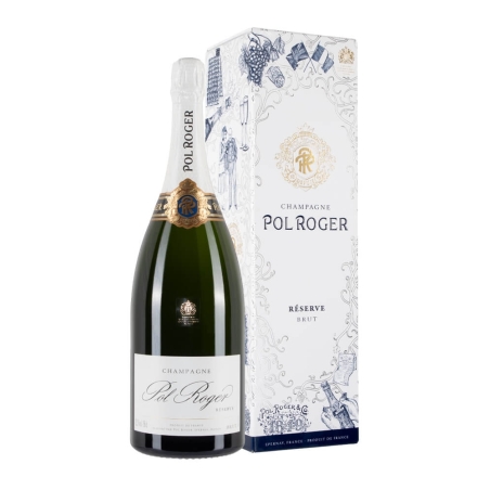 Magnum di champagne Pol Roger Brut Reserve con astuccio da 1.5l