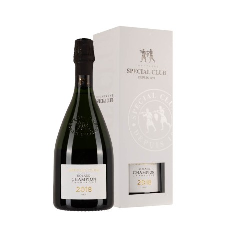 Bottiglia di Champagne Roland Champion Special Club anno 2018 con Astuccio