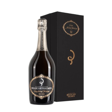 Bottiglia di champagne Billecart-Salmon Cuvée Nicolas Francois Billecart anno 2002 Con Astuccio