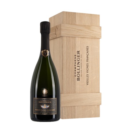 Bottiglia di champagne Bollinger Vieilles Vignes Françaises anno 2013 in Cassa Legno da 0.75l