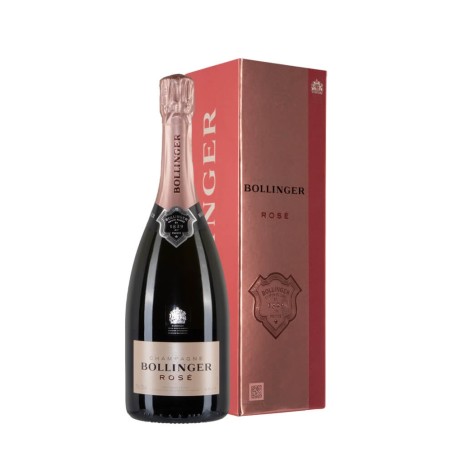 Bottiglia di champagne Bollinger Rosé con astuccio