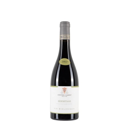 Bottiglia di vino rosso francese Cave de Tain Hermitage anno 2017 Bio
