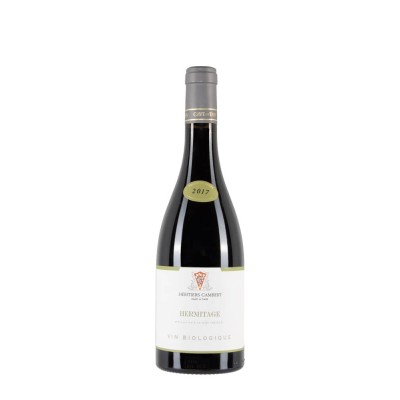 Bottiglia di vino rosso francese Cave de Tain Hermitage anno 2017 Bio