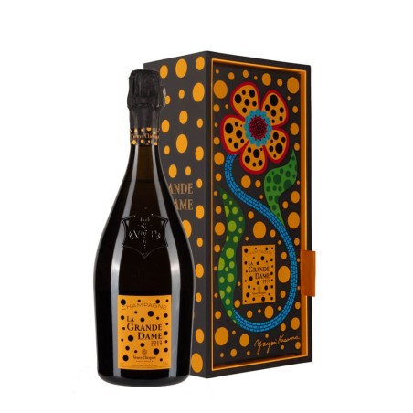 Bottiglia di champagne Veuve Clicquot La Grande Dame anno 2012 By Yayoi Kusama Con Astuccio
