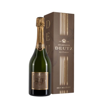 Bottiglia di champagne Deutz Brut Millésimé anno 2015 con astuccio