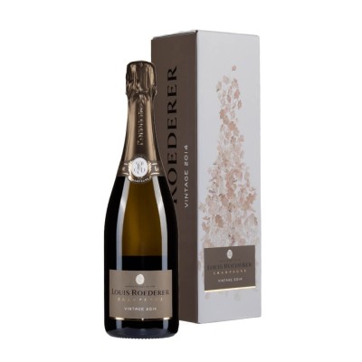 Bottiglia di Louis Roederer Vintage 2014 con astuccio