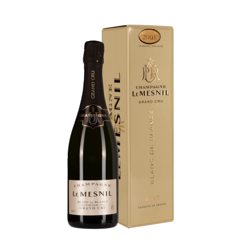 Bottiglia di Le Mesnil Blanc de Blancs Vinothèque 2001 Con Astuccio Bottiglia di Le Mesnil Blanc de Blancs Vinothèque 2001 Con Astuccio