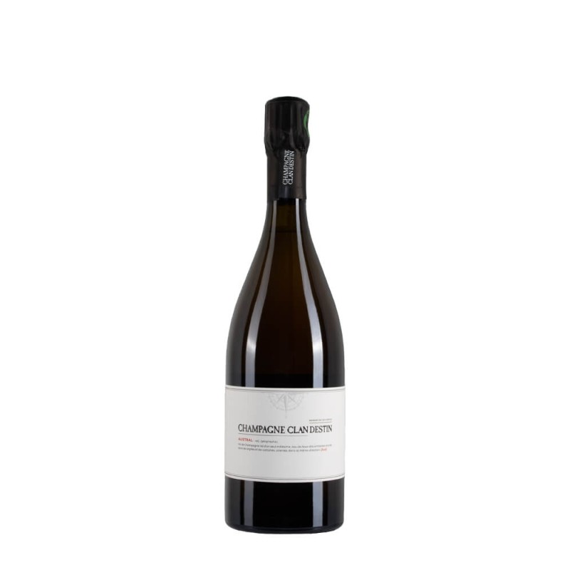 Bottiglia di champagne Clandestin Austral R20, 100% Pinot Noir, Sboccatura 2023 Bottiglia di champagne Clandestin Austral R20, 100% Pinot Noir, Sboccatura 2023