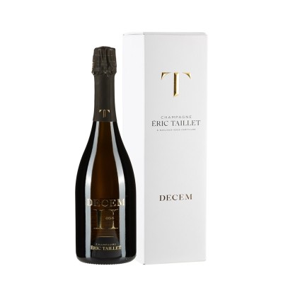 Bottiglia di Eric Taillet DECEM ⅠⅠ 2004 Meunier e Chardonnay con astuccio