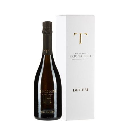 Bottiglia di Eric Taillet DECEM ⅠⅠ 2003 Meunier e Chardonnay con astuccio
