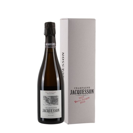 Bottiglia di Champagne Jacquesson Dizy Terres Rouges annata 2015 con astuccio