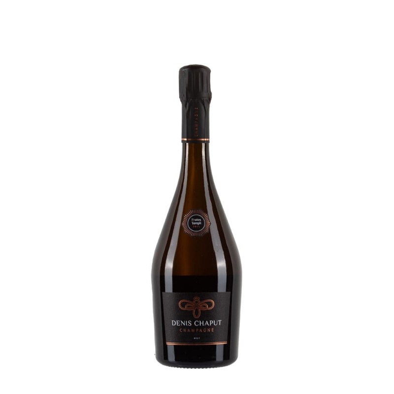 Bottiglia di champagne Denis Chaput Frates Templi anno 2015 Bottiglia di champagne Denis Chaput Frates Templi anno 2015