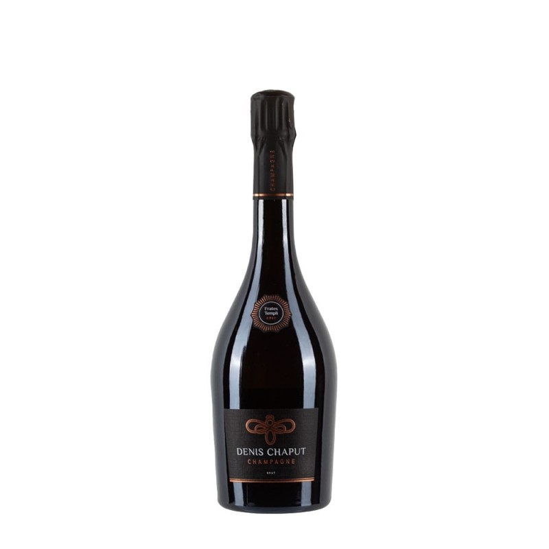 Bottiglia di champagne Denis Chaput Frates Templi anno 2012 Bottiglia di champagne Denis Chaput Frates Templi anno 2012