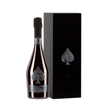 Bottiglia di Armand De Brignac Blanc de Noirs n°4 con astuccio