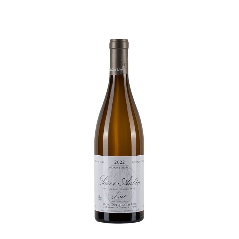Bottiglia di borgogna bianco Marc Colin Saint-Aubin Luce 2022