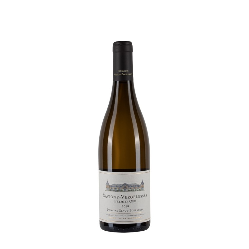 Bottiglia di borgogna bianco Domaine Genot Boulanger Savigny-Vergelesses 2018 Bottiglia di borgogna bianco Domaine Genot Boulanger Savigny-Vergelesses 2018