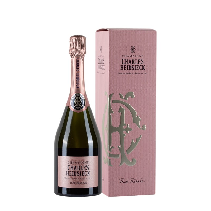 Bottiglia di Charles Heidsieck Rosé Réserve con astuccio da 0.75l Bottiglia di Charles Heidsieck Rosé Réserve con astuccio da 0.75l
