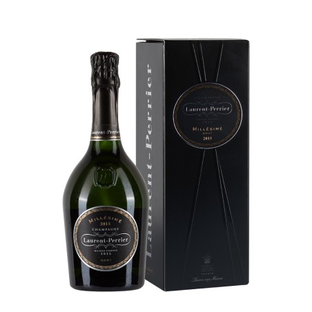 Bottiglia di champagne Laurent Perrier Brut Millésimé 2015 con astuccio da 0.75l