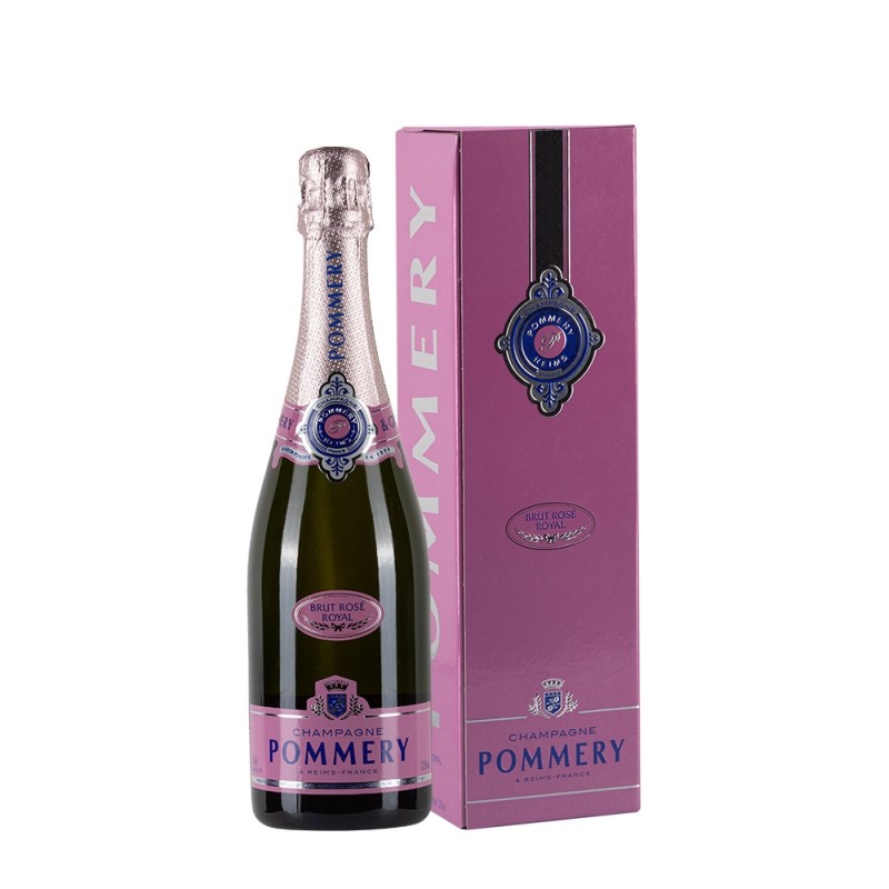 Bottiglia di champagne Pommery Brut Rosè Royal da 0.75l con astuccio Bottiglia di champagne Pommery Brut Rosè Royal da 0.75l con astuccio