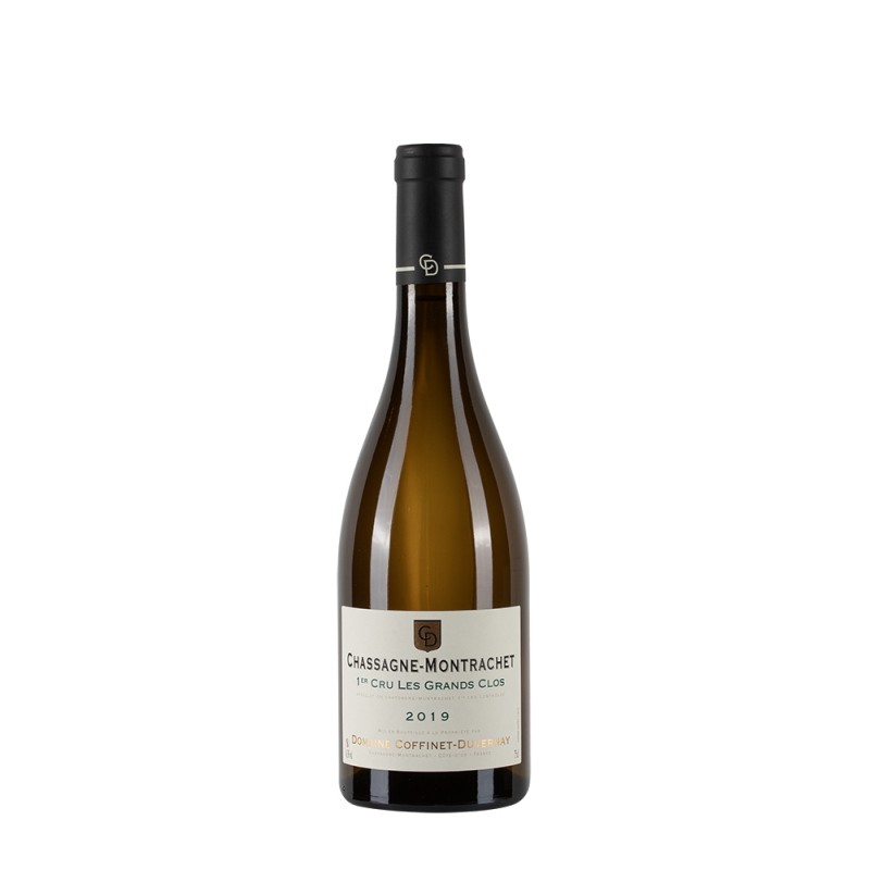 Bottiglia di Borgogna bianco Coffinet-Duvernay Chassagne Montrachet 2019 Les Grands Clos 1°Cru Blanc da 0.75l