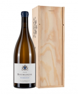 Magnum di borgogna bianco Y. Clerget Bourgogne Chardonnay 2020 in cassa legno da 1.5l