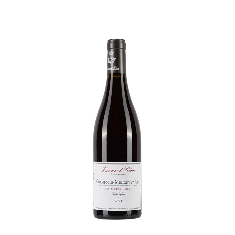Bottiglia di borgogna rosso Bernard Rion Chambolle Musigny 2021 Les Gruenchers 1ºCru da 0.75l Bottiglia di borgogna rosso Bernard Rion Chambolle Musigny 2021 Les Gruenchers 1ºCru da 0.75l