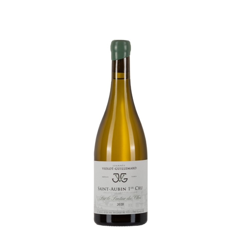 Bottiglia di borgogna bianco Violot-Guillemard Saint-Aubin 2020 1°Cru Sur le lentier du Clou da 0.75l