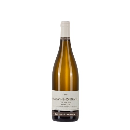 Bottiglia di borgogna bianco Justin Girardin Chassagne Montrachet 2021 1°er Cru Morgeot da 0.75l