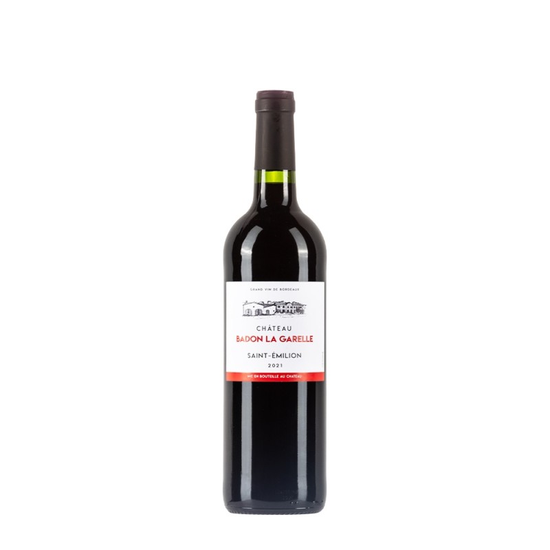 Bottiglia di vino rosso Chateau Badon La Garelle Saint Emilion 2021 da 0.75l