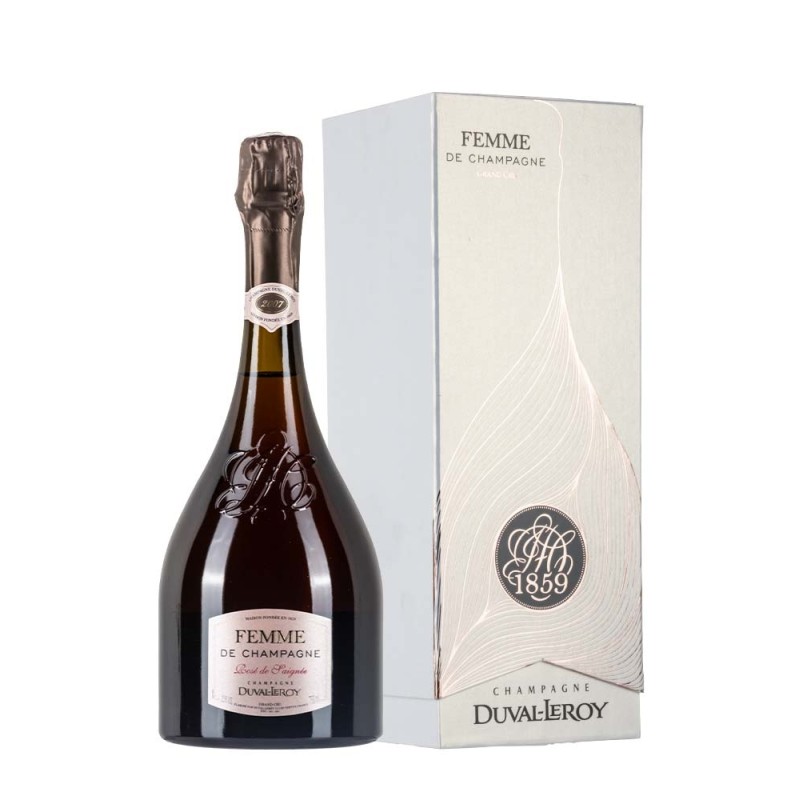 Bottiglia di champagne Duval Leroy Femme De Champagne Rosè de saignée 2007 con astuccio da 0.75l Bottiglia di champagne Duval Leroy Femme De Champagne Rosè de saignée 2007 con astuccio da 0.75l