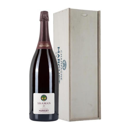 Jeroboam di champagne Marguet Shaman Rosé 21 da 3 litri in cassa legno