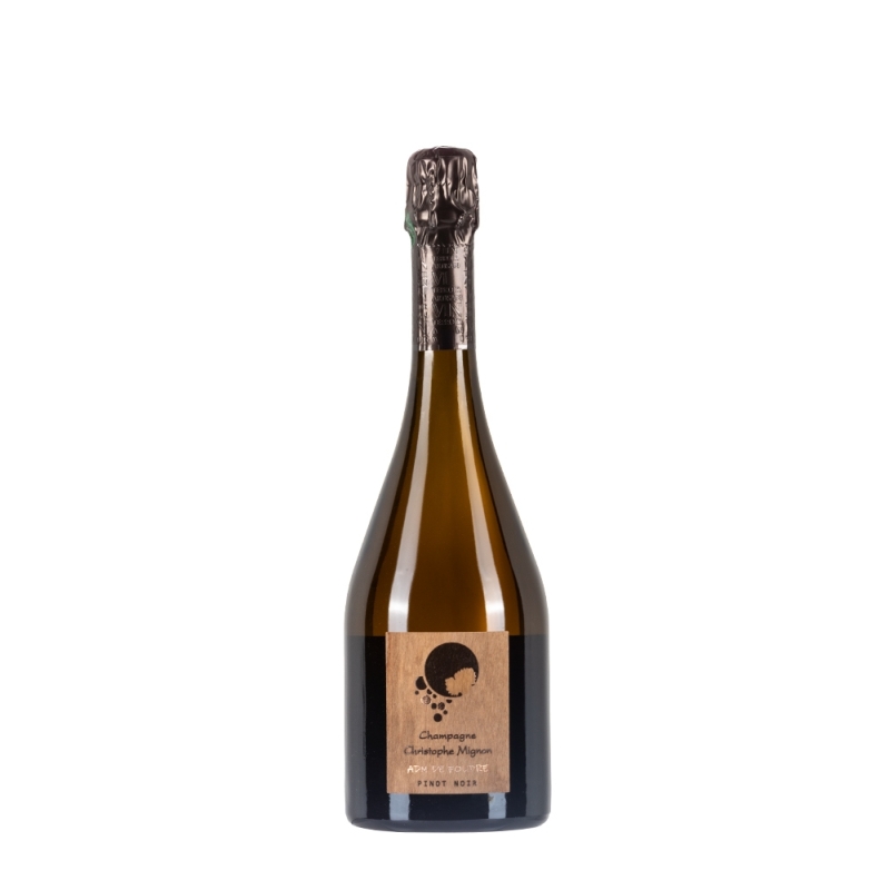 Bottiglia di champagne Christophe Mignon Adn De Foudre Pinot Noir da 0,75l Bottiglia di champagne Christophe Mignon Adn De Foudre Pinot Noir da 0,75l