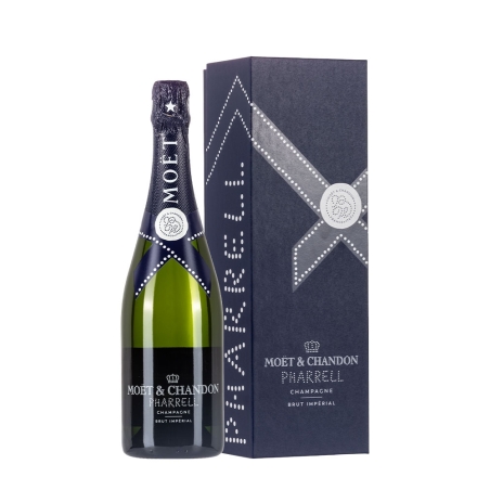 Bottiglia di Moet & Chandon Brut Imperial x Pharrell Williams Blue Box da 0,75l