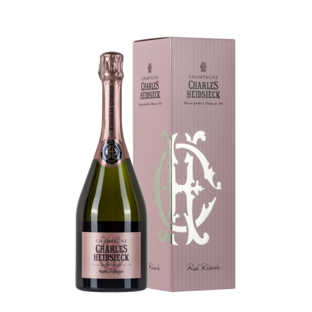 Bottiglia di champagne Charles Heidsieck Rosé Réserve con astuccio da 0.75l