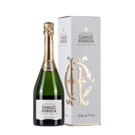 Bottiglia di champagne Charles Heidsieck Blanc de Blancs con astuccio da 0,75l