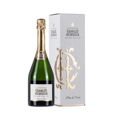 Bottiglia di champagne Charles Heidsieck Blanc de Blancs con astuccio da 0,75l