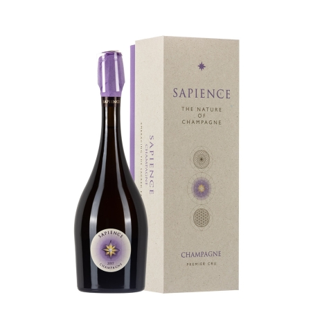 Bottiglia di champagne Marguet Sapience 2017 con astuccio da 0,75l