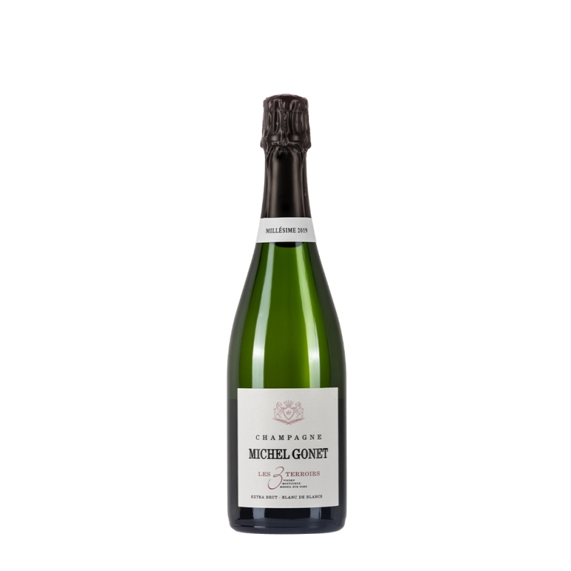 Bottiglia di champagne Michel Gonet Les 3 Terroirs 2019 da 0,75l