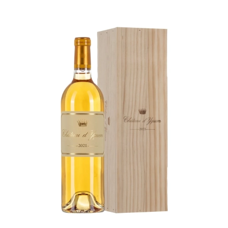 Bottiglia di Chateau D'Yquem 2021 in cassa in legno da 0,75l