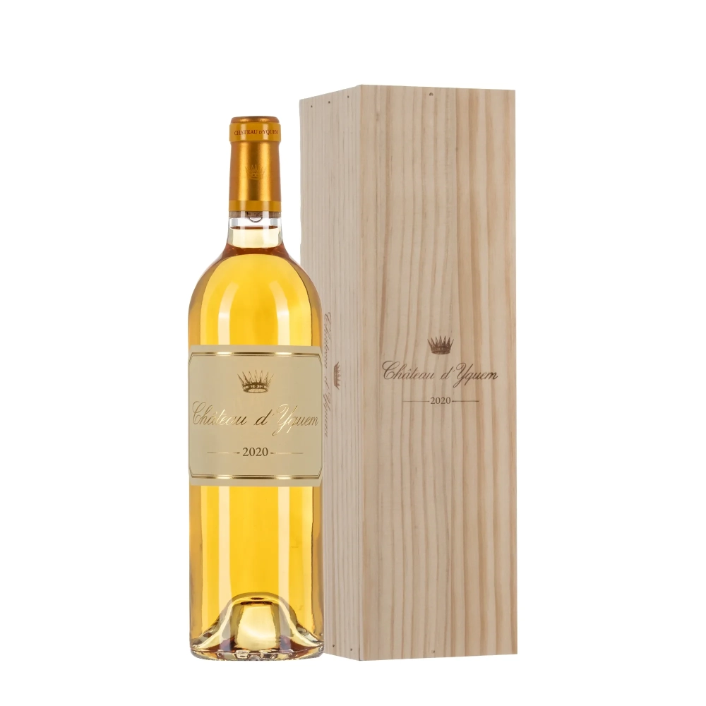 Bottiglia di Chateau D'Yquem 2020 in cassa in legno da 0,75l